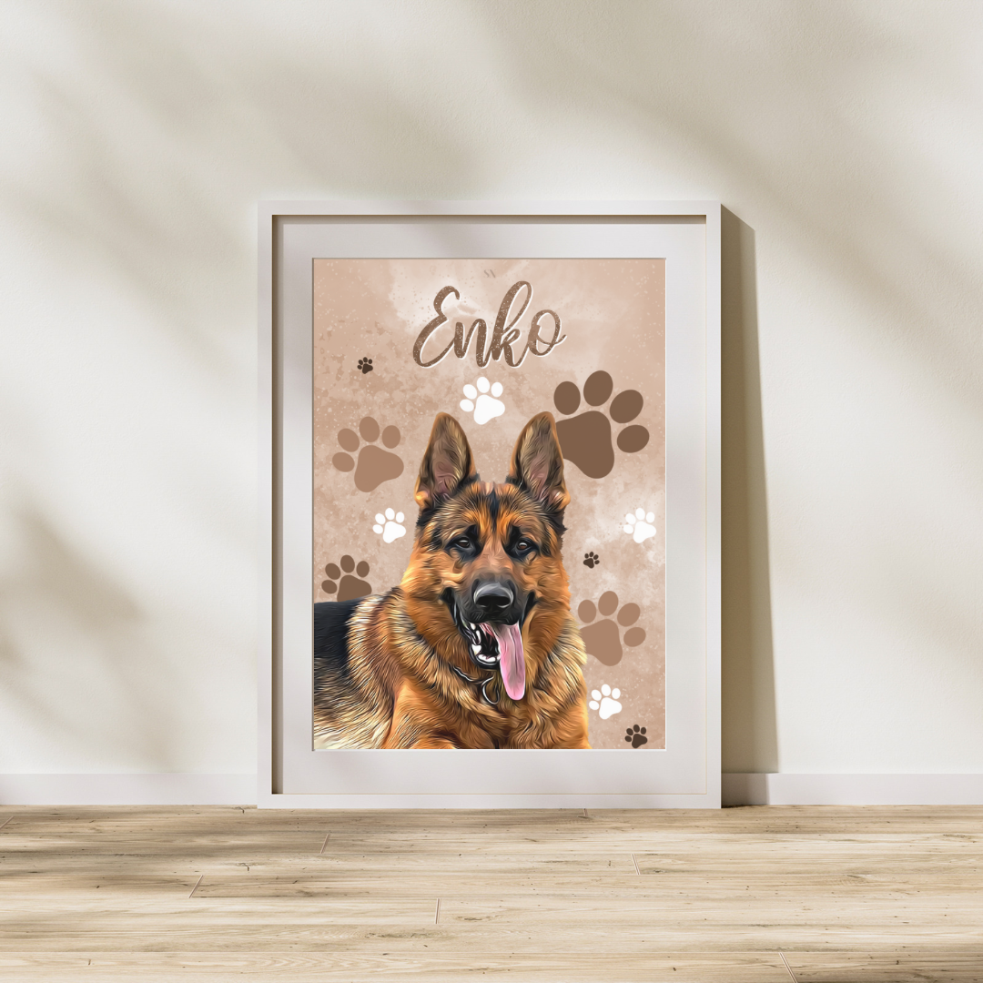 Affiche Personnalisée Artiste Pattoune (1 à 3 animaux)