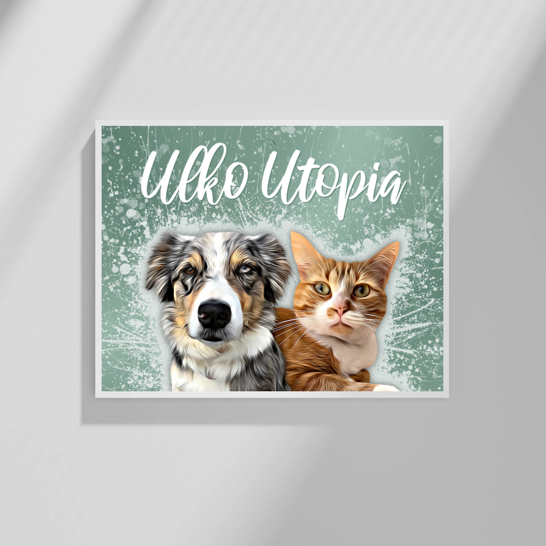 Affiche personnalisée Animaux « Nouddle Couleur » (1 à 4 animaux)