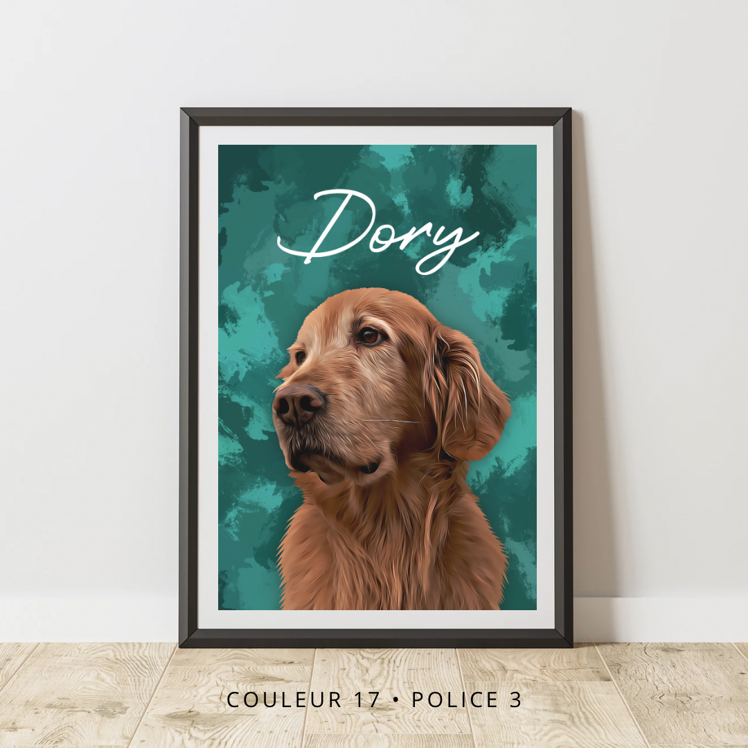 Affiche personnalisée Animaux Fond Abstrait (1 à 4 animaux)