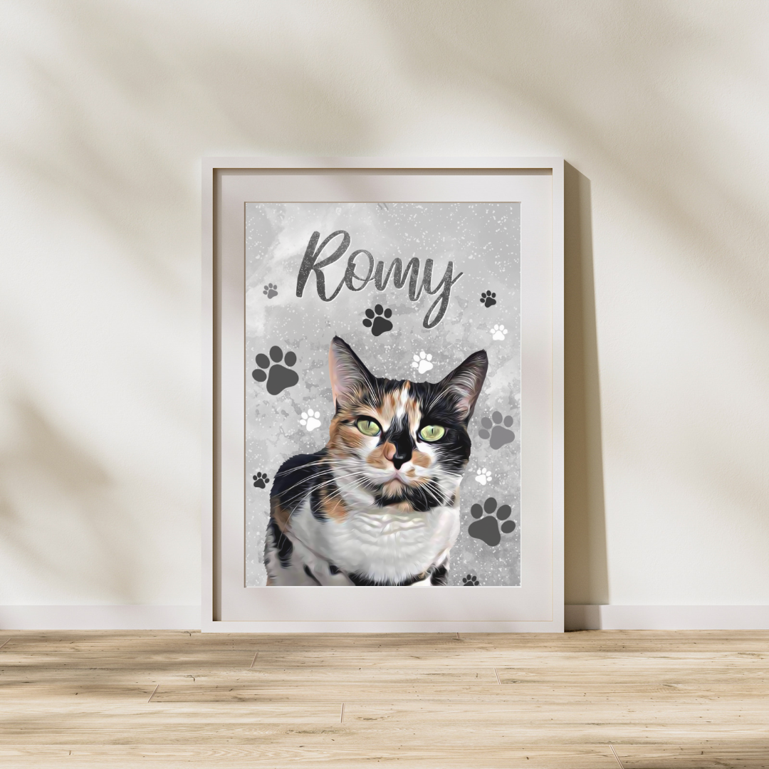 Affiche Personnalisée Artiste Pattoune (1 à 3 animaux)