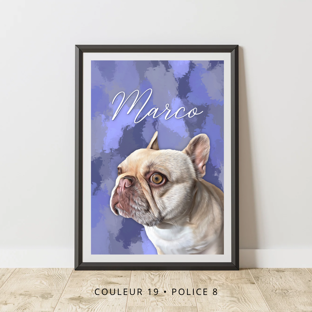 Affiche personnalisée Animaux Fond Abstrait (1 à 4 animaux)