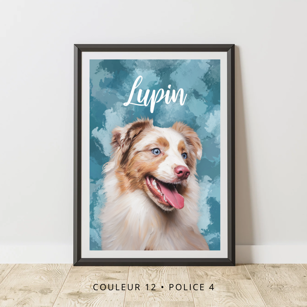 Affiche personnalisée Animaux Fond Abstrait (1 à 4 animaux)