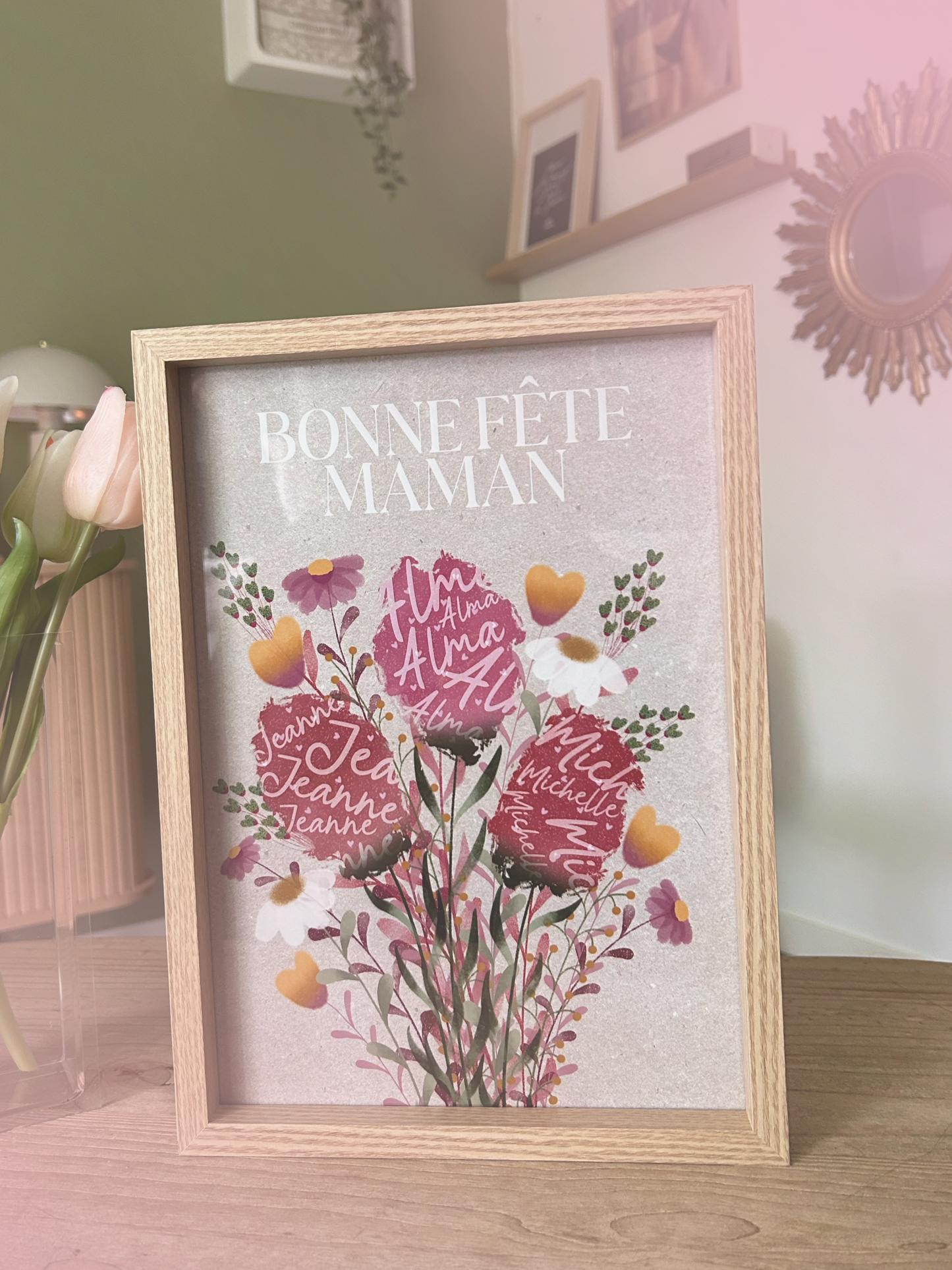 Affiche Personnalisée Bouquet de fleurs + Cadre