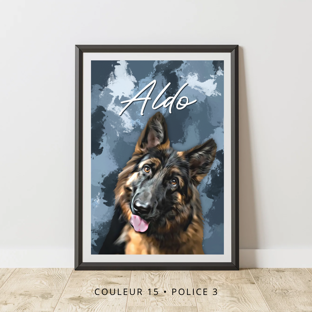 Affiche personnalisée Animaux Fond Abstrait (1 à 4 animaux)