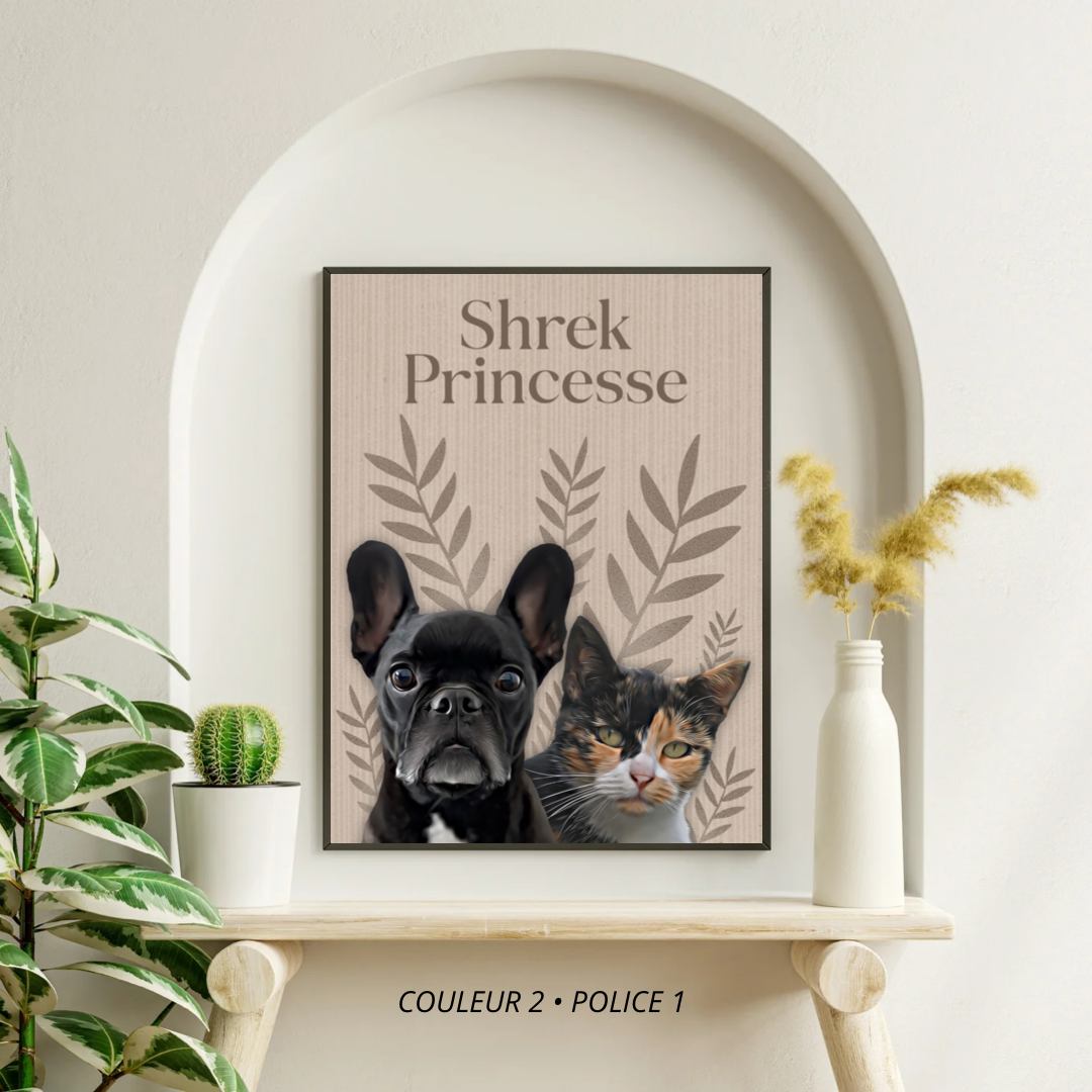 Affiche personnalisée Animaux Feuillage (1 à 4 animaux)