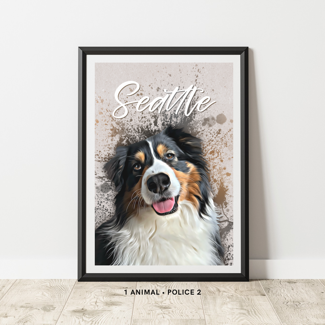Affiche personnalisée Animaux « Nouddle » (1 à 4 animaux)