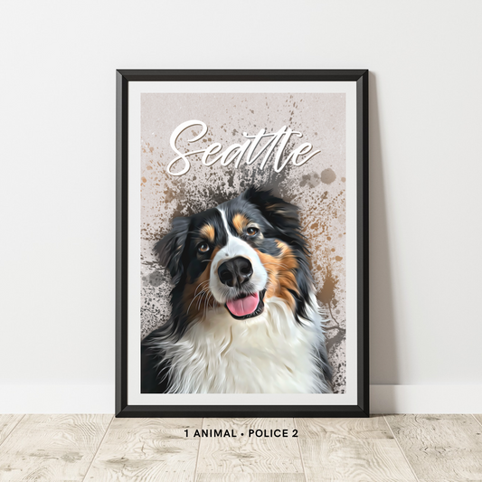 Affiche personnalisée Animaux « Nouddle » (1 à 4 animaux)