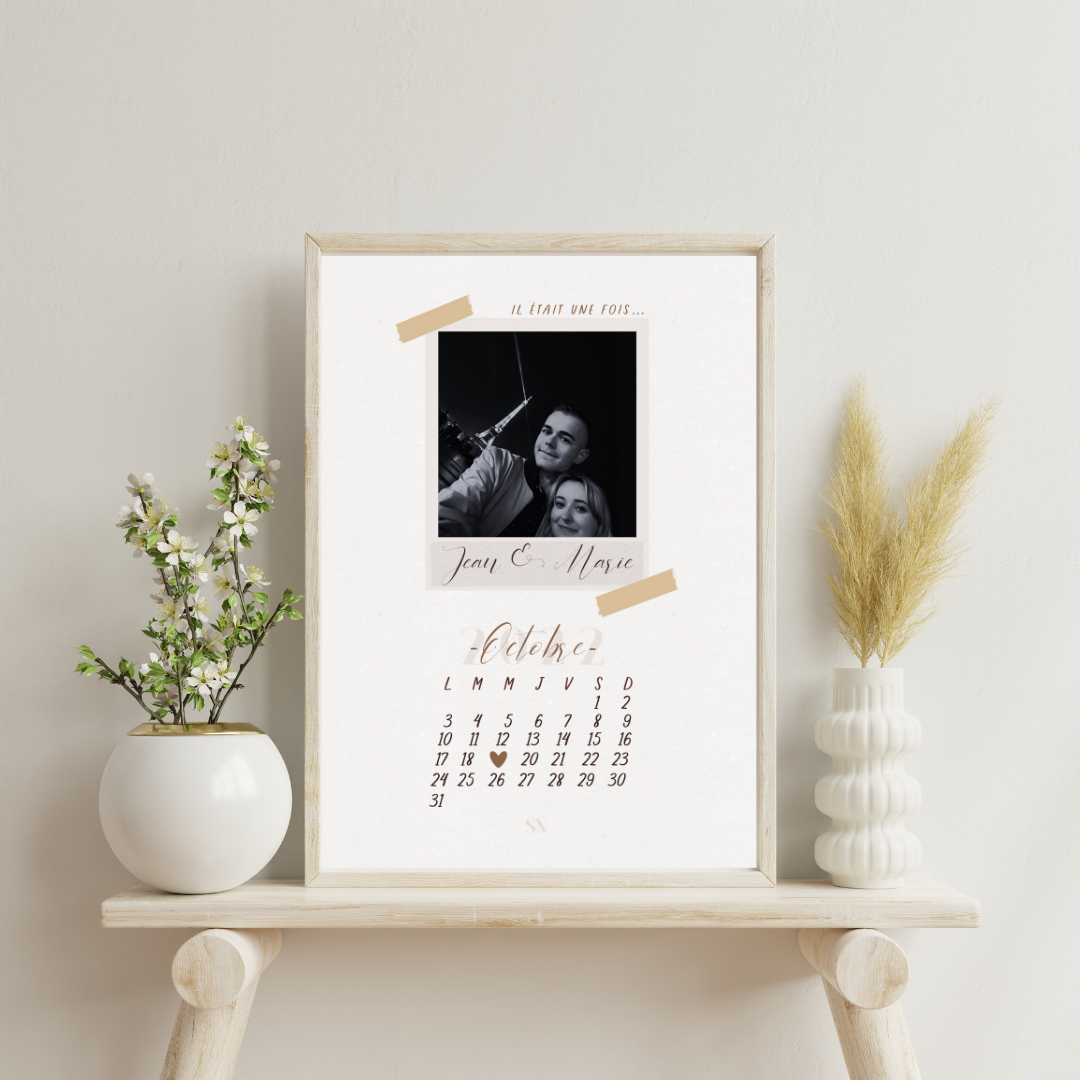 Affiche personnalisée Couple Calendrier.
