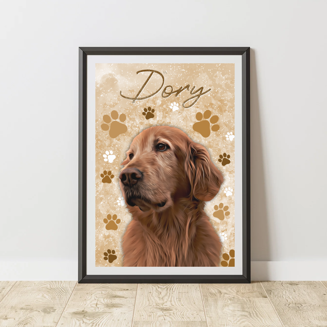 Affiche Personnalisée Artiste Pattoune (1 à 3 animaux)