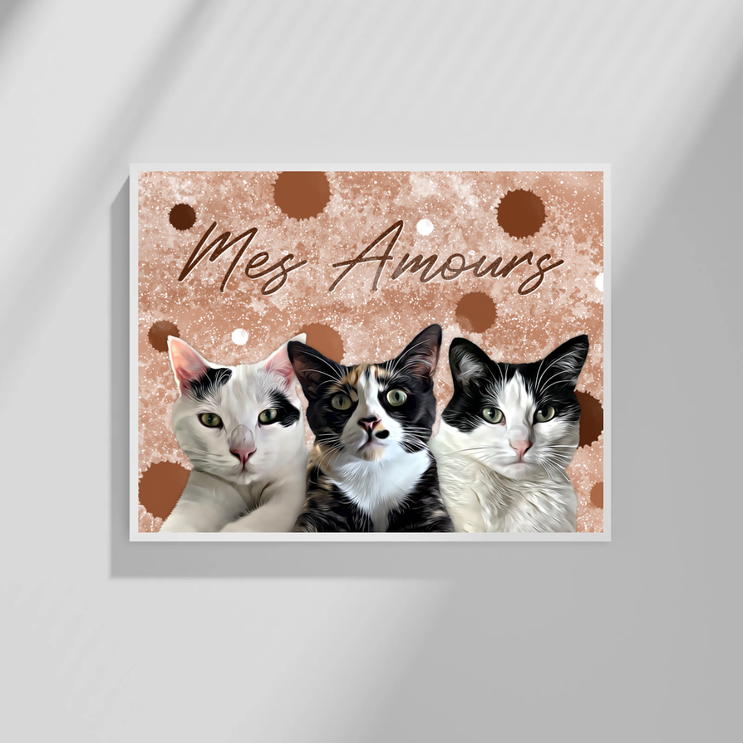 Affiche Personnalisée Artiste (1 à 3 animaux)