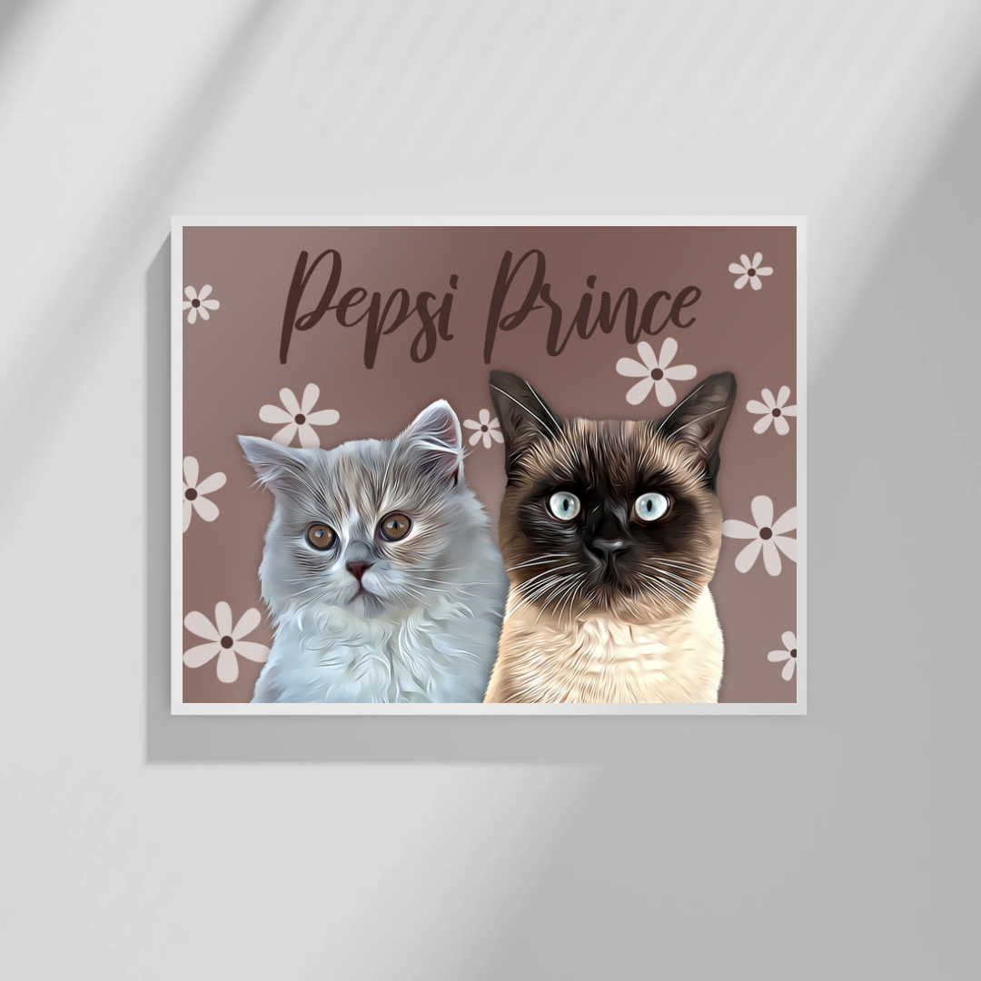 Affiche Personnalisée Flower (1 à 4 animaux)