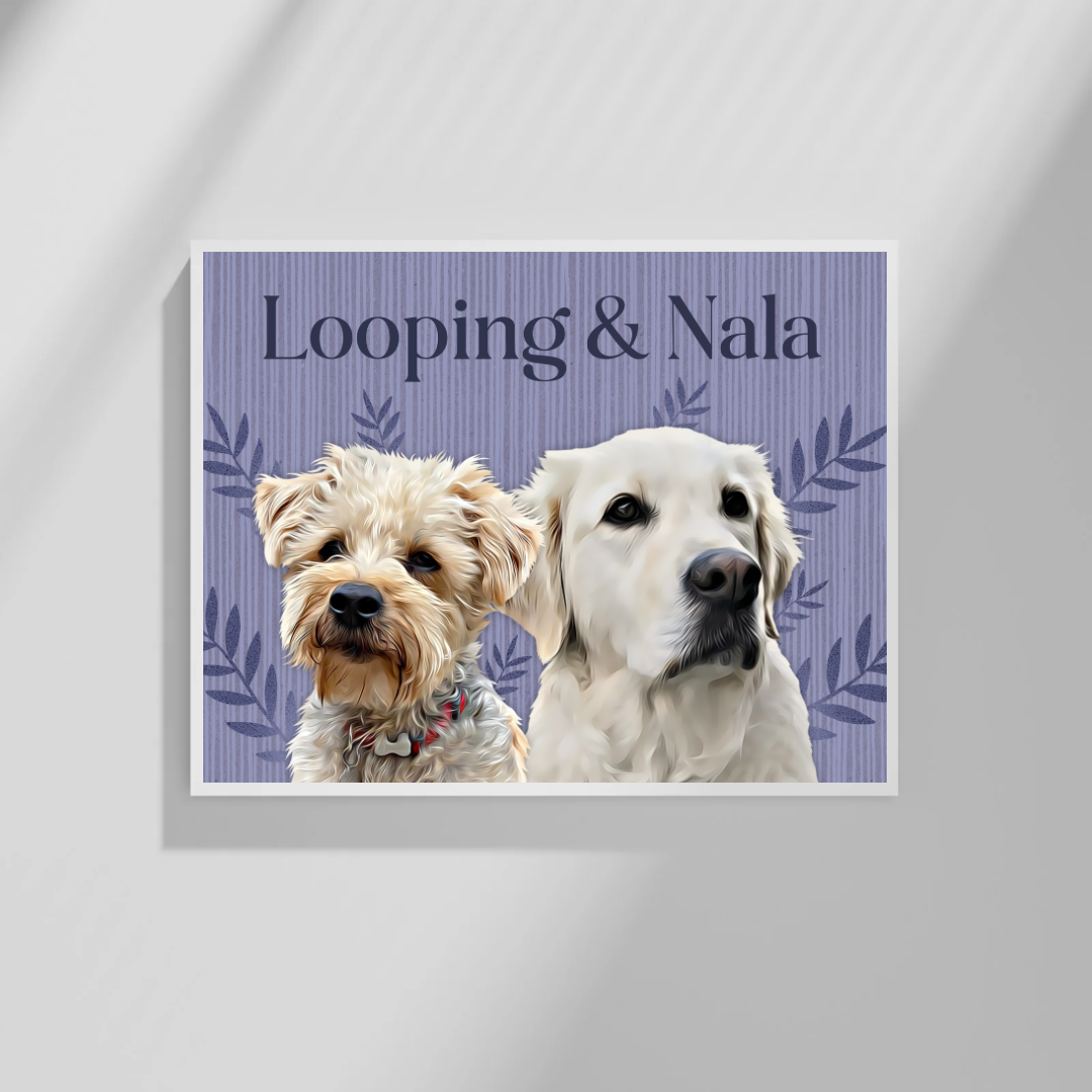 Affiche personnalisée Animaux Feuillage (1 à 4 animaux)