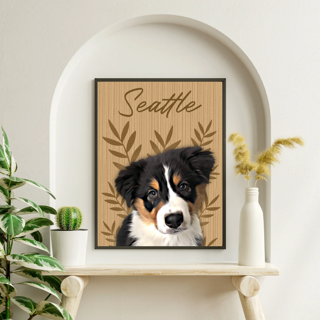 Affiche personnalisée Animaux Feuillage (1 à 4 animaux)