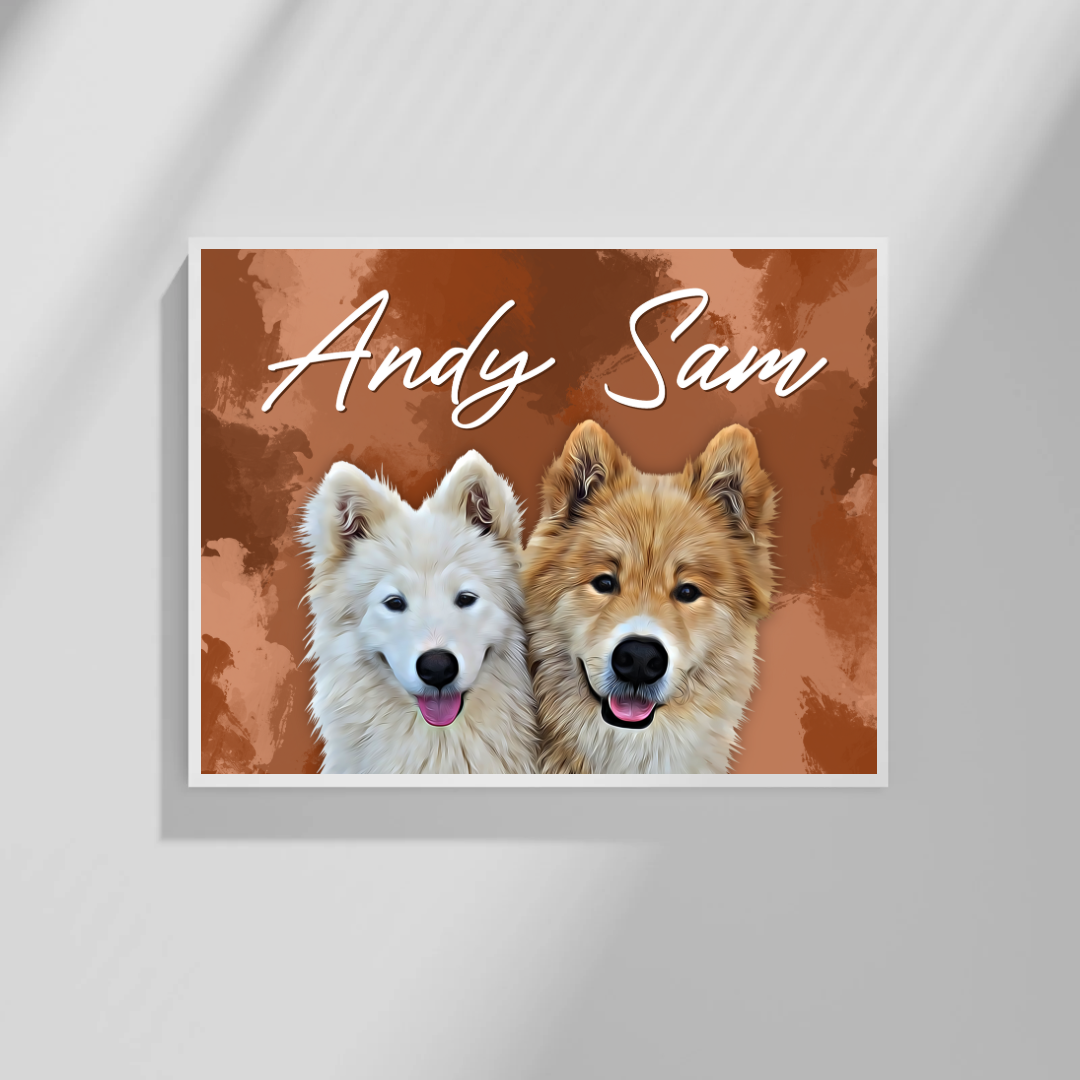 Affiche personnalisée Animaux Abstrait (1 à 4 animaux)