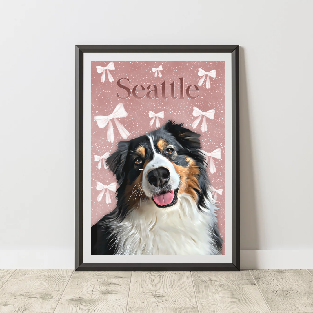 Affiche Personnalisée Animaux fond Noeuds (1 à 2 animaux)