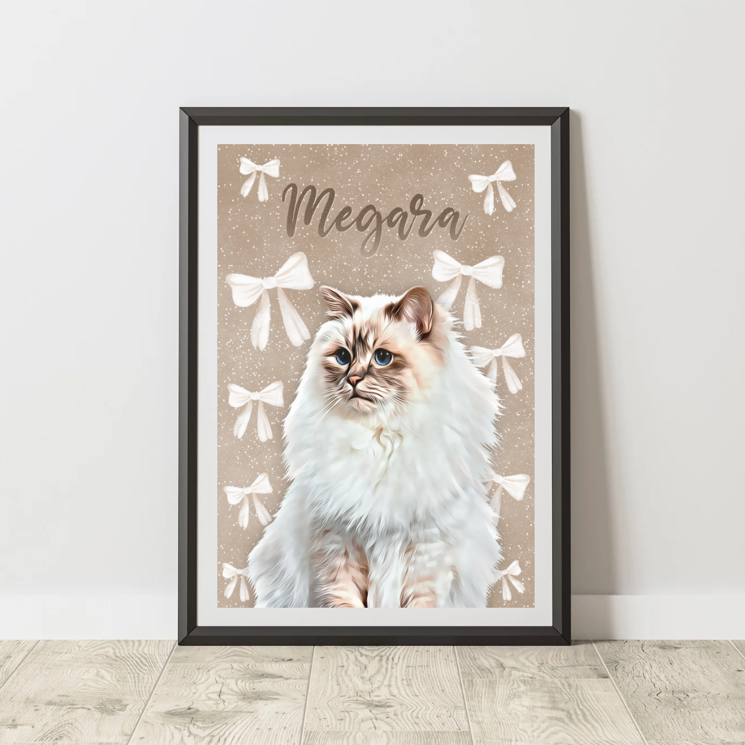 Affiche Personnalisée Animaux fond Noeuds (1 à 2 animaux)