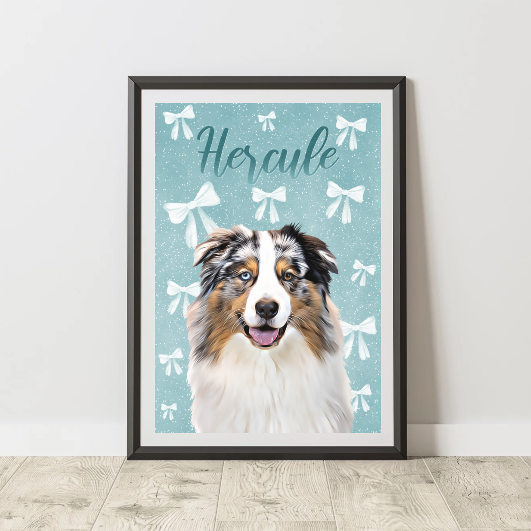 Affiche Personnalisée Animaux fond Noeuds (1 à 2 animaux)