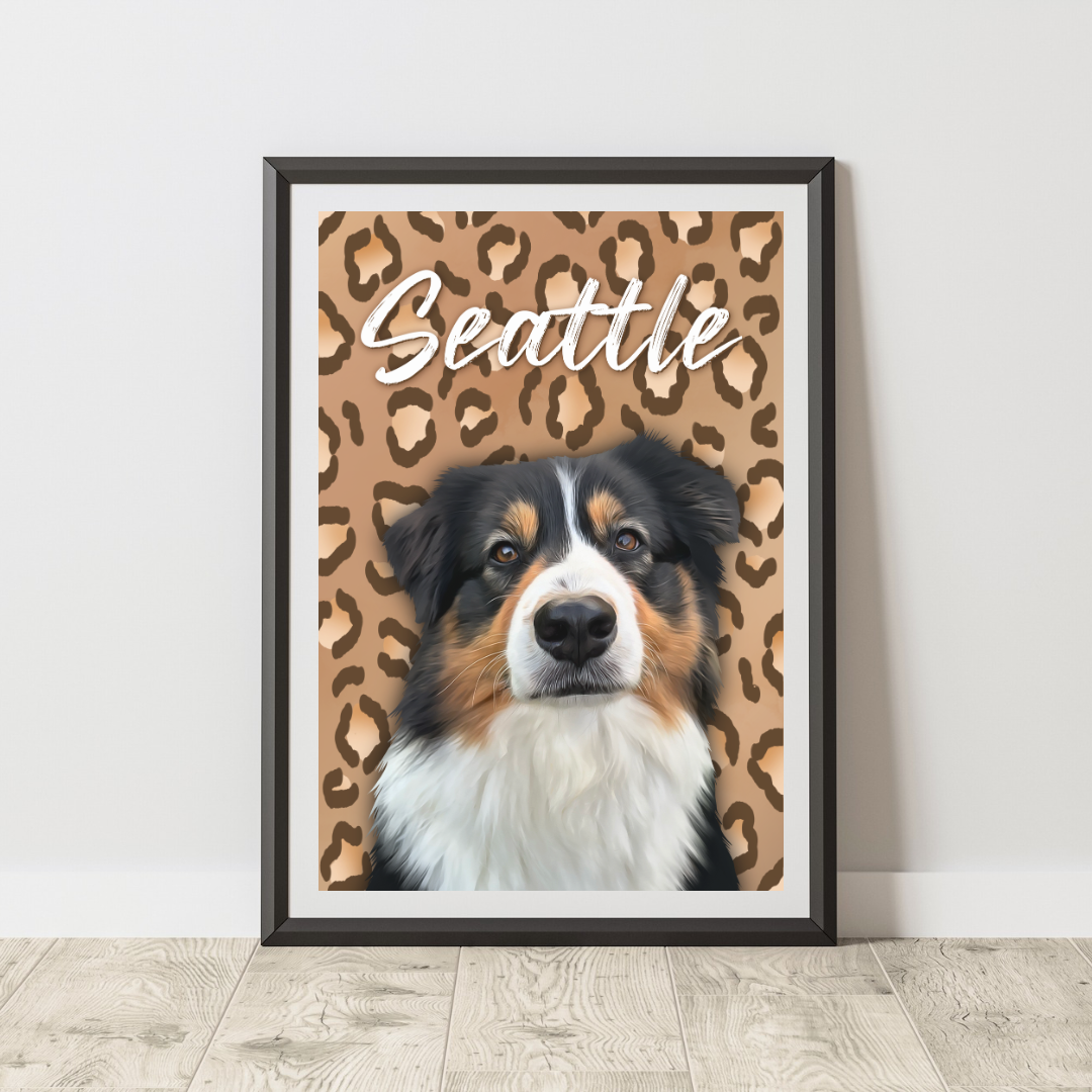Affiche personnalisée Léopard (1 à 4 animaux)