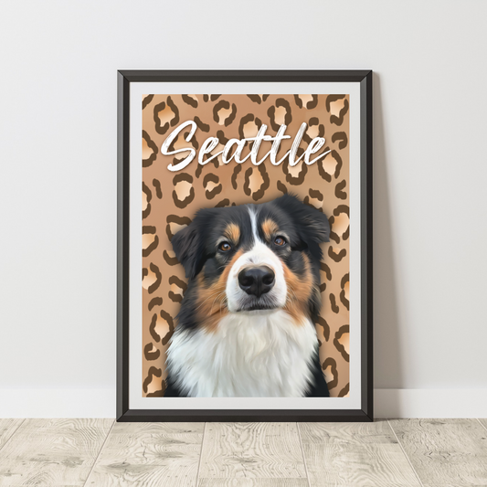 Affiche personnalisée Léopard (1 à 4 animaux)
