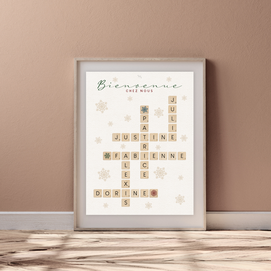 Affiche Personnalisée Scrabble Flocon