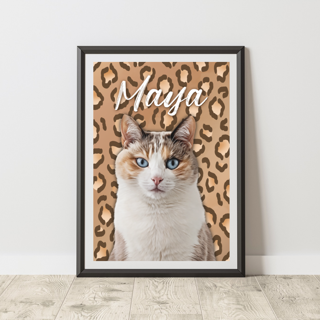 Affiche personnalisée Léopard (1 à 4 animaux)