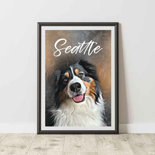 Affiche personnalisée Animaux « Seattle » (1 à 4 animaux)