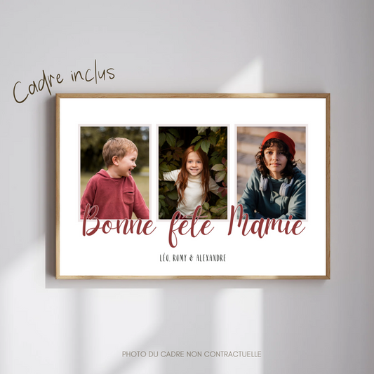 Affiche Personnalisée Bonne Fête Mamie + cadre