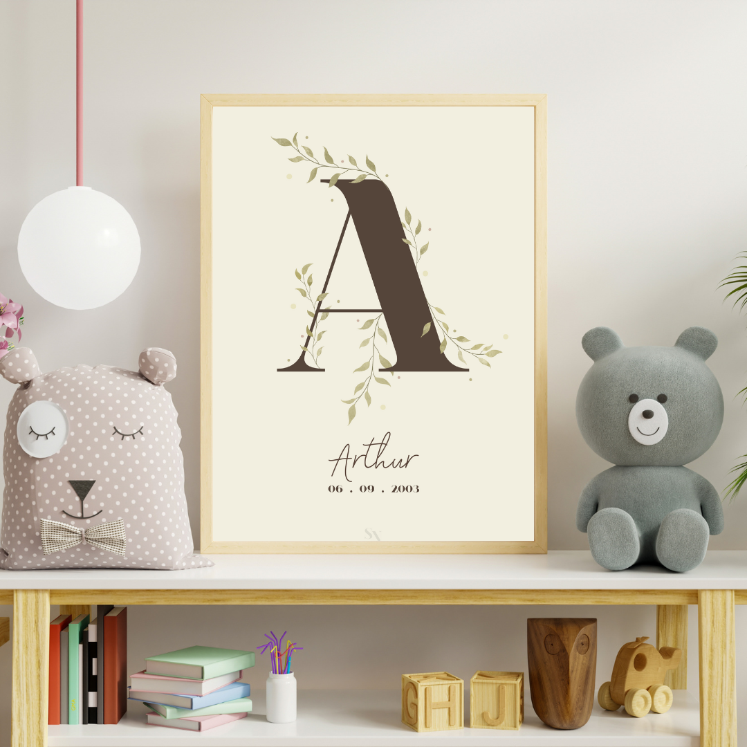 Affiche personnalisée Initiale