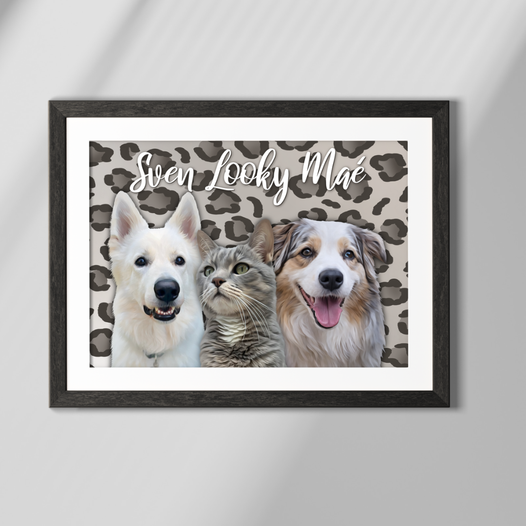 Affiche personnalisée Léopard (1 à 4 animaux)