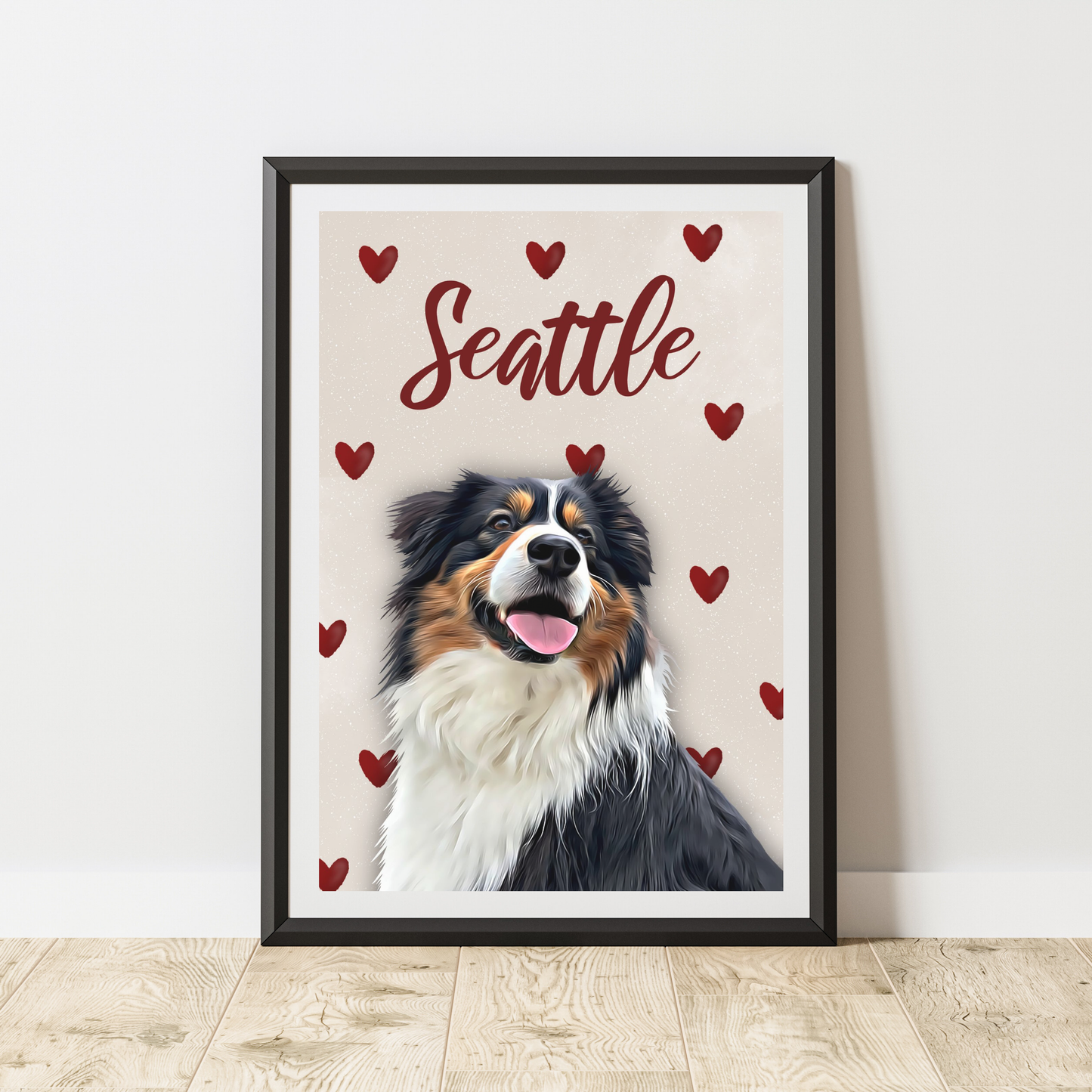 Affiche personnalisée Animaux Love (1 à 4 animaux)