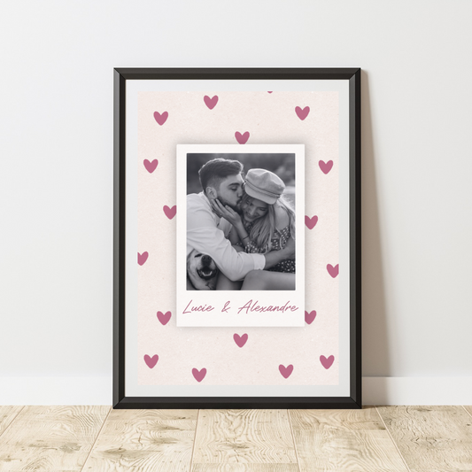 Affiche Personnalisée Photo Polaroïd Coeur