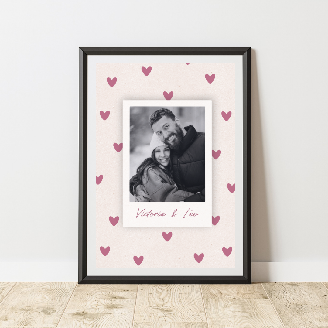 Affiche Personnalisée Photo Polaroïd Coeur