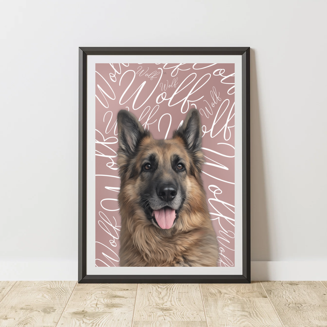 Affiche Personnalisée fond « Prénom » (Un animal)